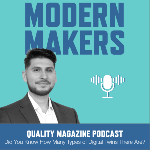 Graphic promoting Quality Magazine Podcast with photo of Rodrigo Perez and Modern Makers text in the background