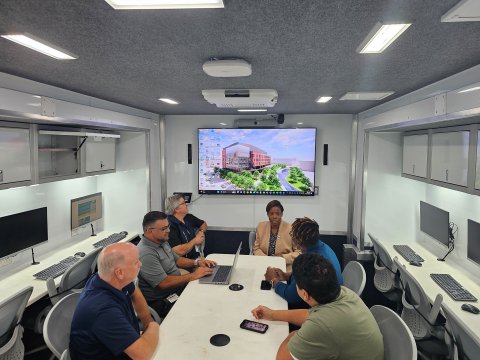 Photo inside of CyManII's Mobile Training Vehicle. Photo credit: NIST