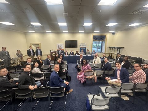 Group photo of attendees and the panelists for the ITIF sponsored Congressional Briefing on 10/23/24.